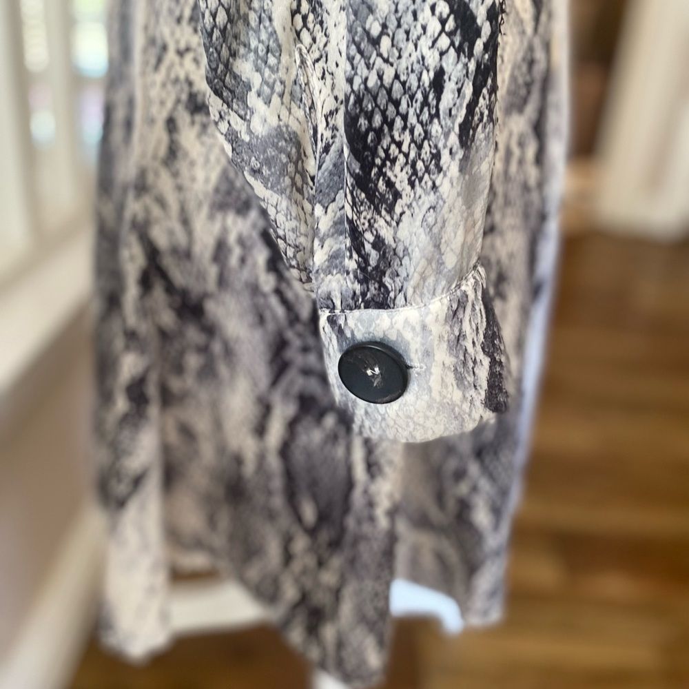 Zara Snake Skin Print Button Down Dress. - Picture 8 of 11